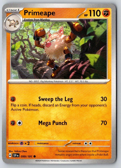 Primeape 099/191 Common Surging Sparks Pokemon Near Mint