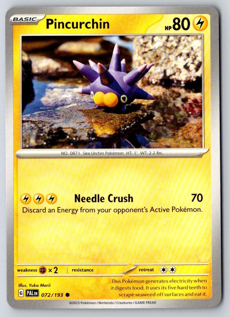 Pincurchin 072/193 Common Paldea Evolved Pokemon Near Mint