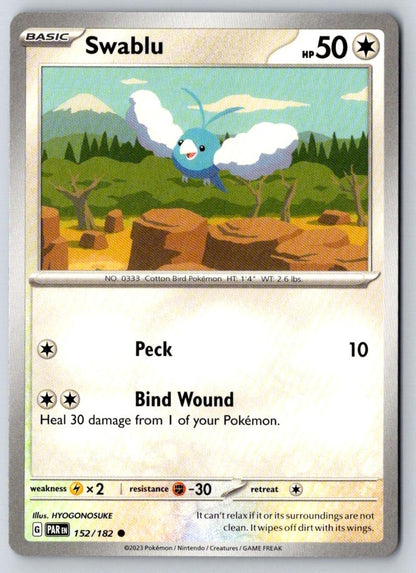 Swablu 152/182 Common Paradox Rift Pokemon Near Mint