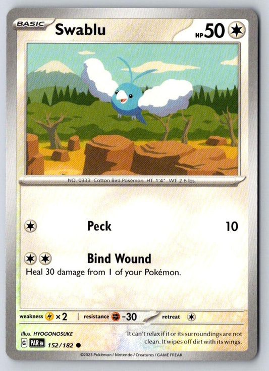 Swablu 152/182 Common Paradox Rift Pokemon Near Mint