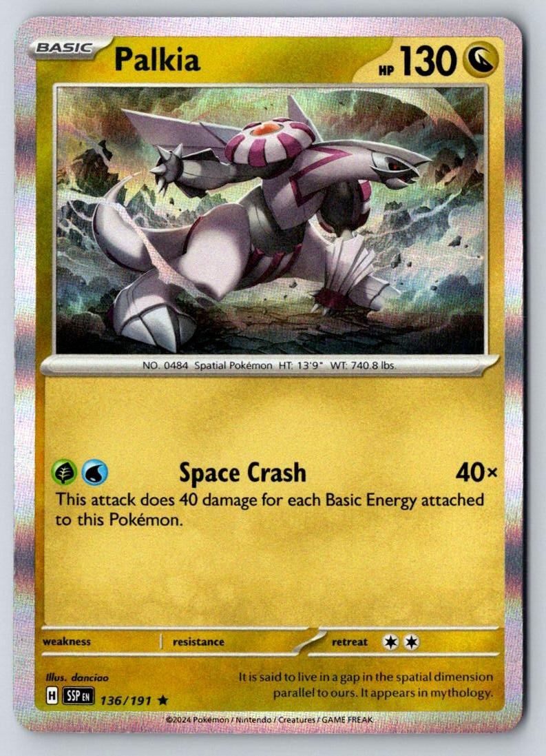 Palkia 136/191 Rare Surging Sparks Pokemon Holo Near Mint