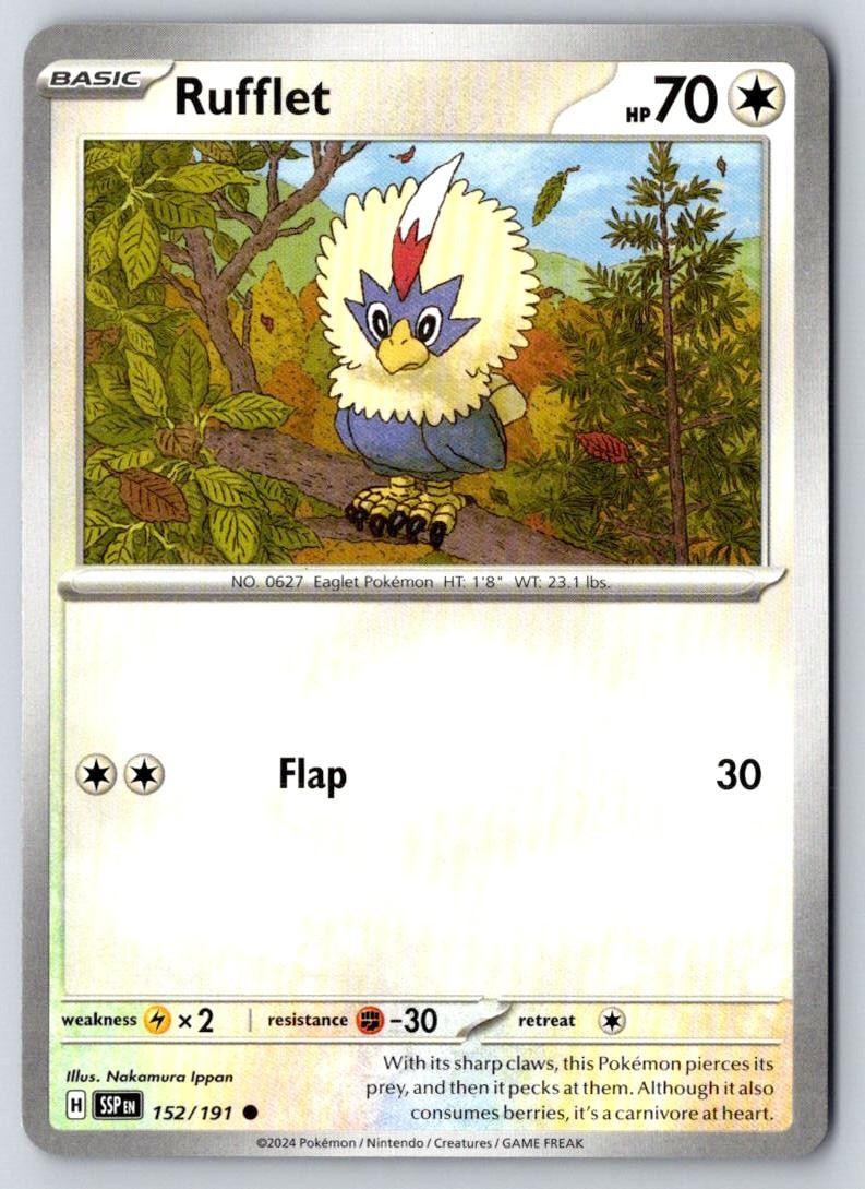 Rufflet 152/191 Common Surging Sparks Pokemon Near Mint