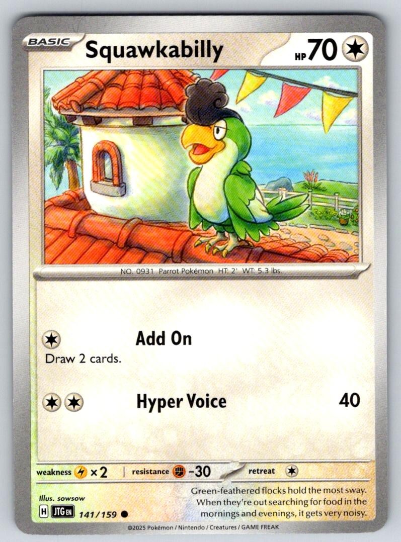 Squawkabilly 141/159 Common Journey Together Pokemon Near Mint