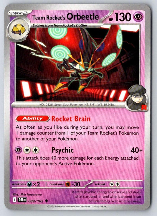Team Rocket's Orbeetle 089/182 Uncommon Destined Rivals Pokemon Near Mint