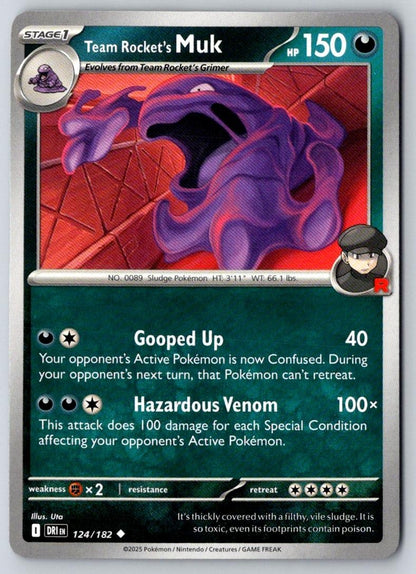 Team Rocket's Muk 124/182 Uncommon Destined Rivals Pokemon Near Mint