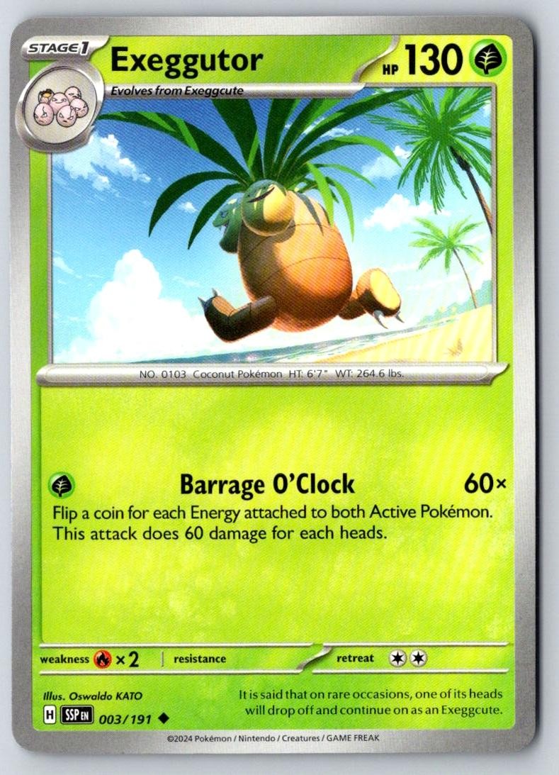 Exeggutor 003/191 Uncommon Surging Sparks Pokemon Near Mint