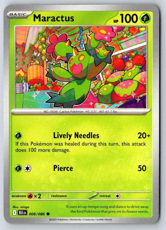 Maractus 008/086 Common Black Bolt Pokemon Near Mint
