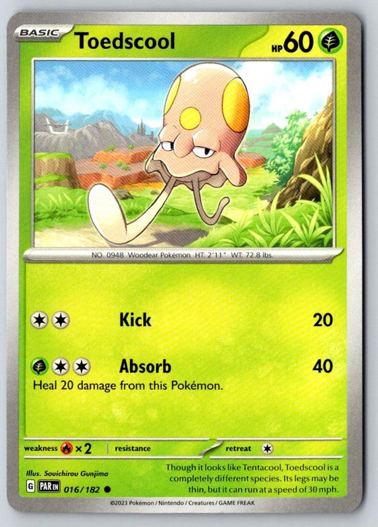 Toedscool 016/182 Common Paradox Rift Pokemon Near Mint