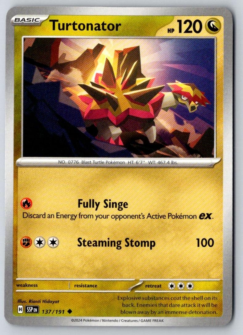Turtonator 137/191 Uncommon Surging Sparks Pokemon Near Mint