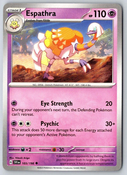 Espathra 103/198 Uncommon Scarlet & Violet Pokemon Near Mint