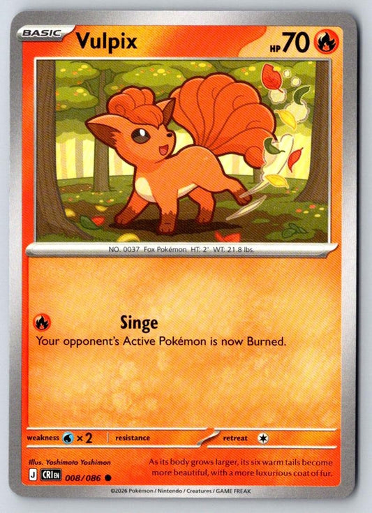 Vulpix 008/086 Common Chaos Rising Pokemon Near Mint