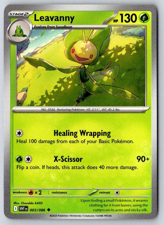 Leavanny 003/086 Uncommon White Flare Pokemon Near Mint