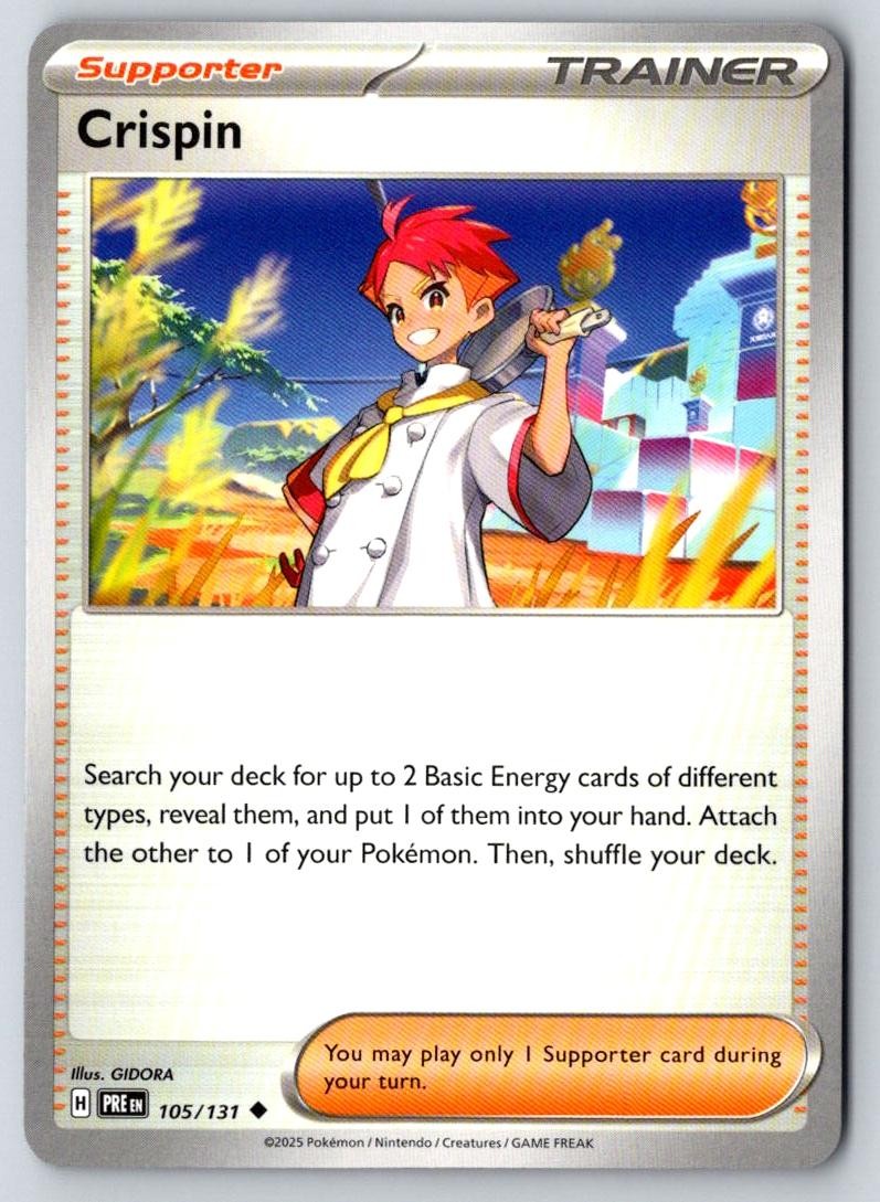 Crispin 105/131 Uncommon Prismatic Evolutions Pokemon Near Mint