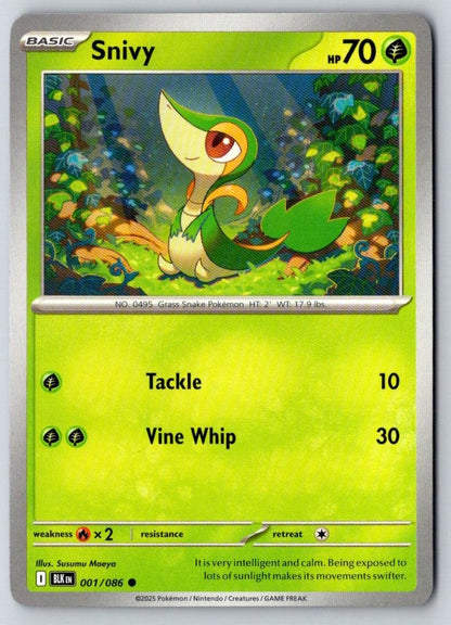 Snivy 001/086 Common Black Bolt Pokemon Near Mint