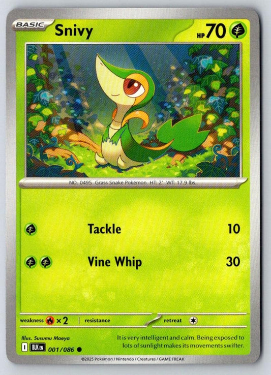 Snivy 001/086 Common Black Bolt Pokemon Near Mint