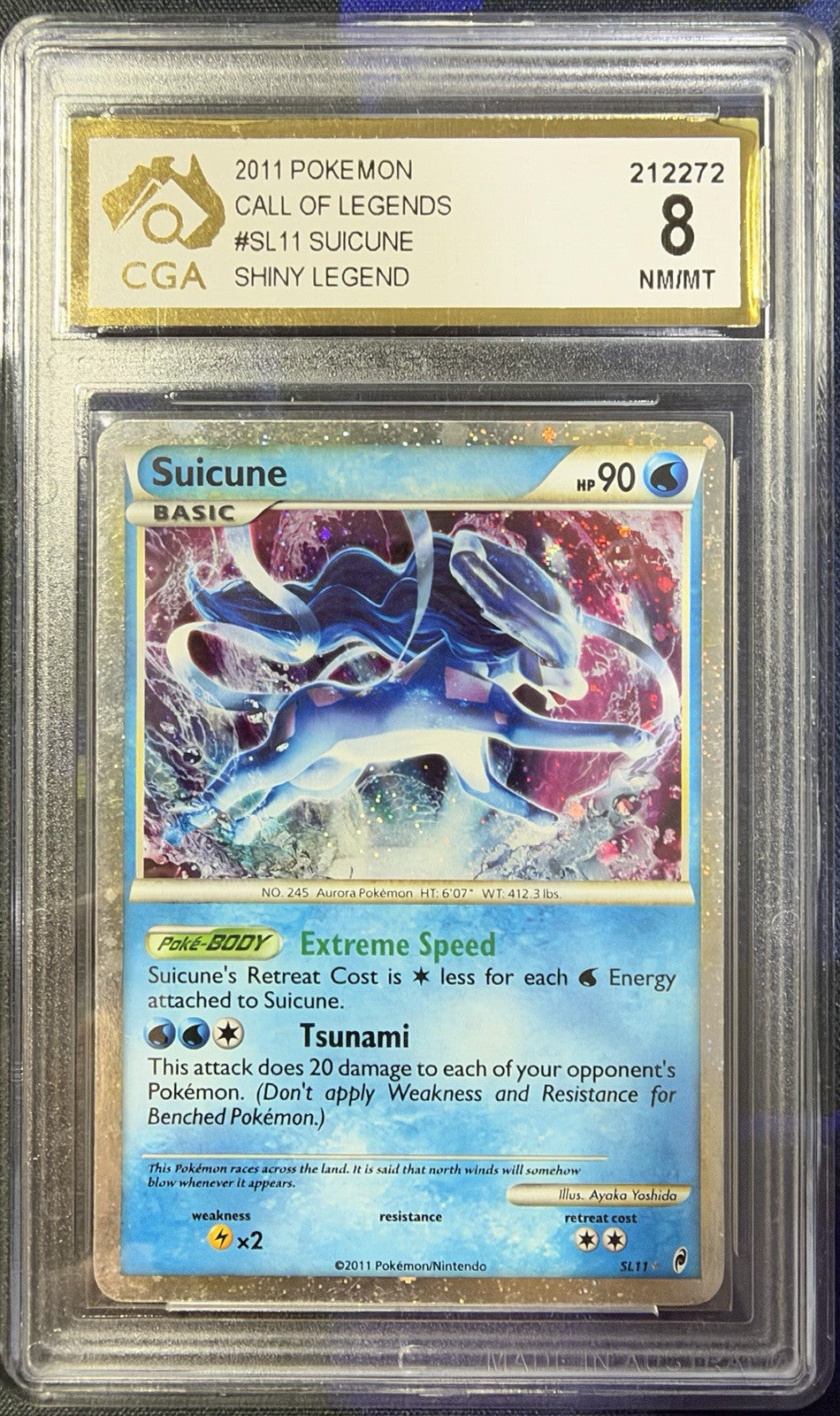 CGA 8 Pokemon Suicune Holo Call Of Legends SL11/95