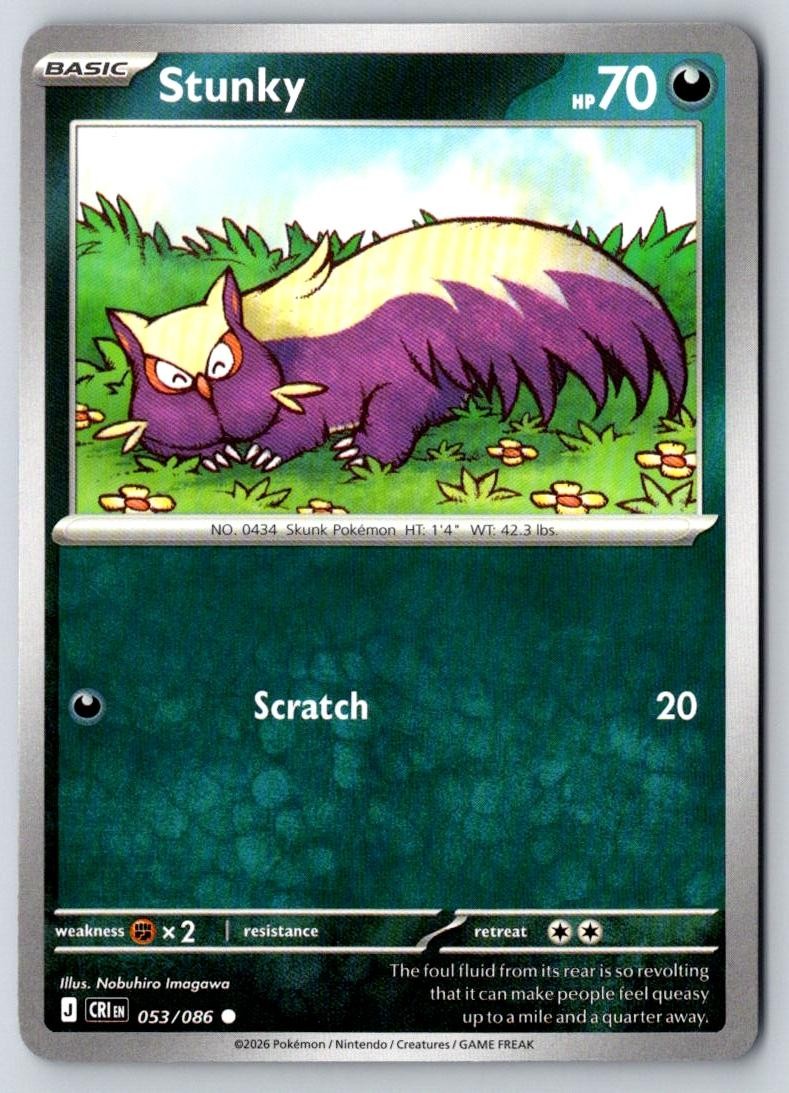 Stunky 053/086 Common Chaos Rising Pokemon Near Mint