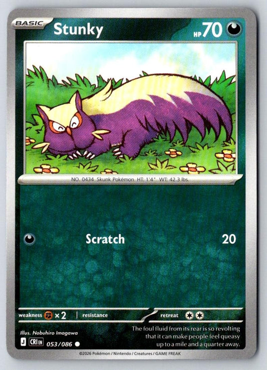 Stunky 053/086 Common Chaos Rising Pokemon Near Mint
