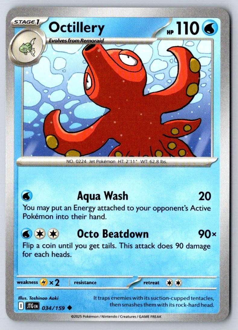 Octillery 034/159 Uncommon Journey Together Pokemon Near Mint