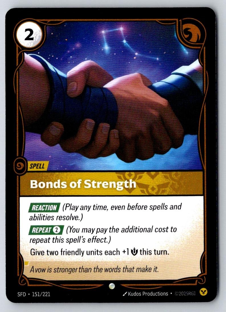 Bonds of Strength 151/221 Common Spiritforged Riftbound Near Mint
