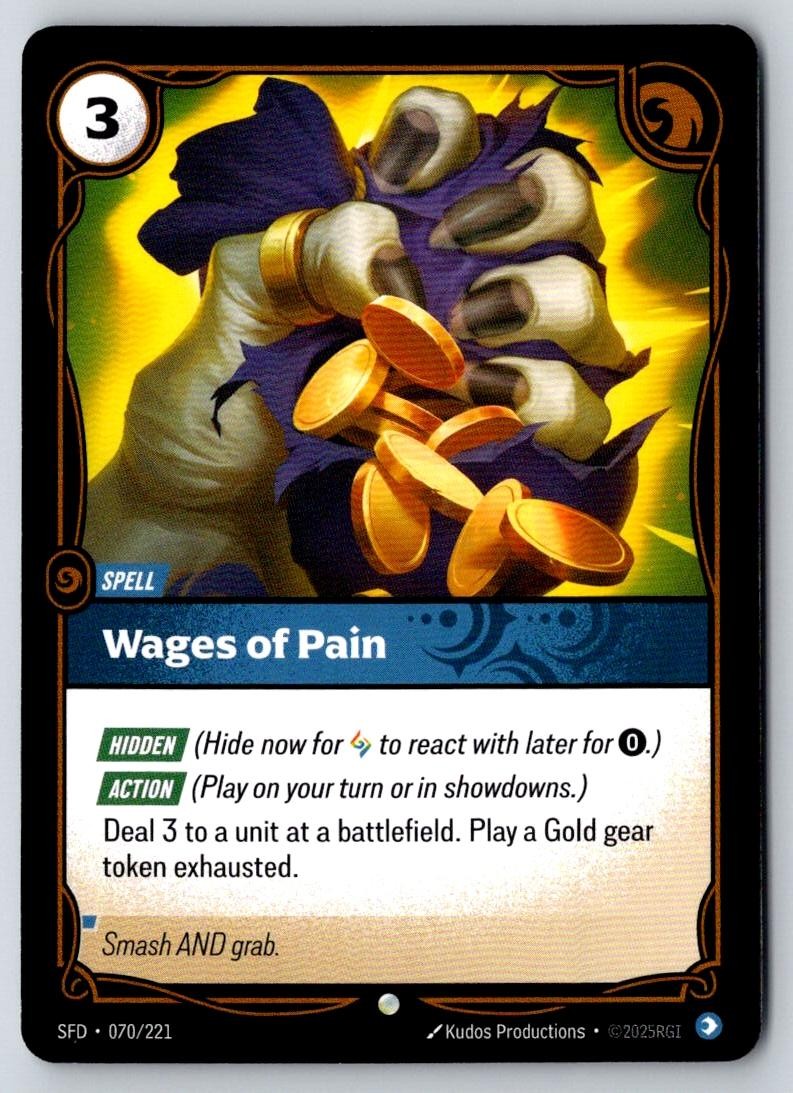 Wages of Pain 070/221 Common Spiritforged Riftbound Near Mint