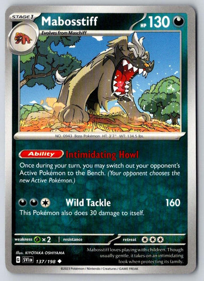 Mabosstiff 137/198 Uncommon Scarlet & Violet Pokemon Near Mint