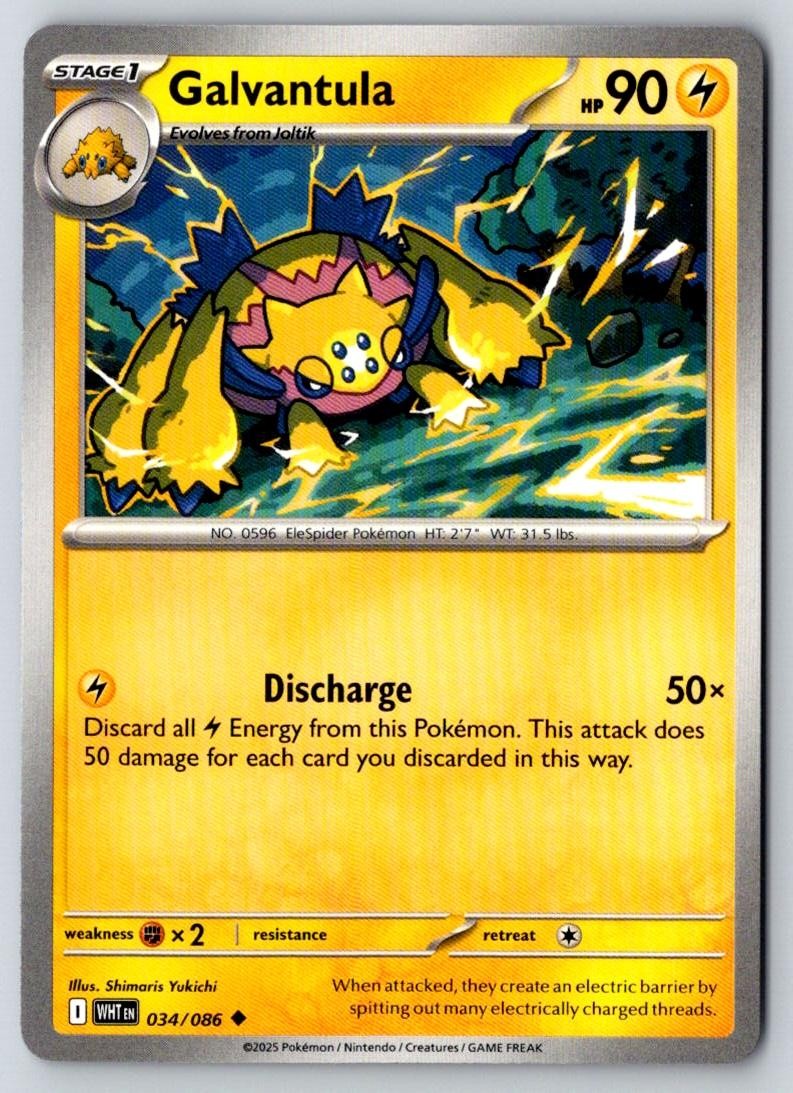 Galvantula 034/086 Uncommon White Flare Pokemon Near Mint