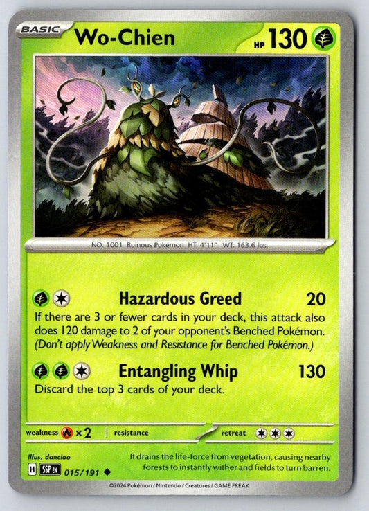 Wo-Chien 015/191 Uncommon Surging Sparks Pokemon Near Mint