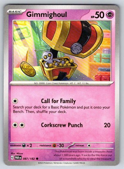 Gimmighoul 087/182 Common Paradox Rift Pokemon Near Mint