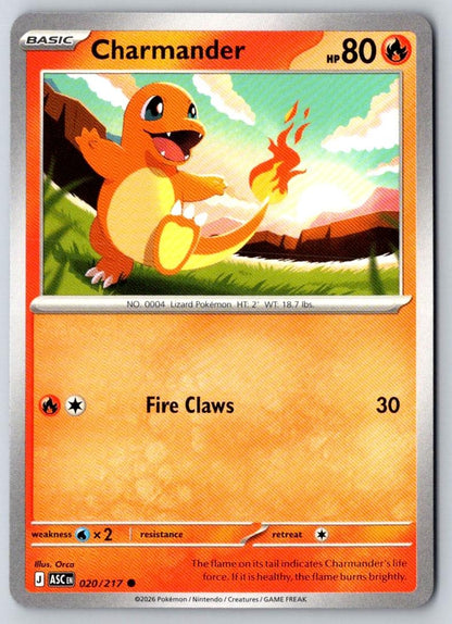Charmander 020/217 Common Ascended Heroes Pokemon Near Mint