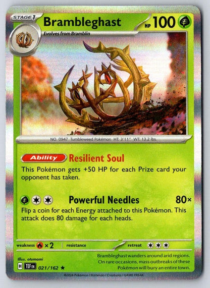 Brambleghast 021/162 Rare Temporal Forces Pokemon Holo Near Mint