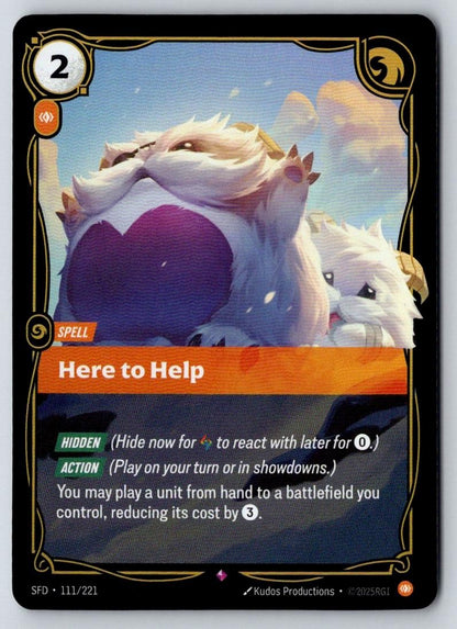 Here to Help 111/221 Rare Spiritforged Riftbound Foil Near Mint