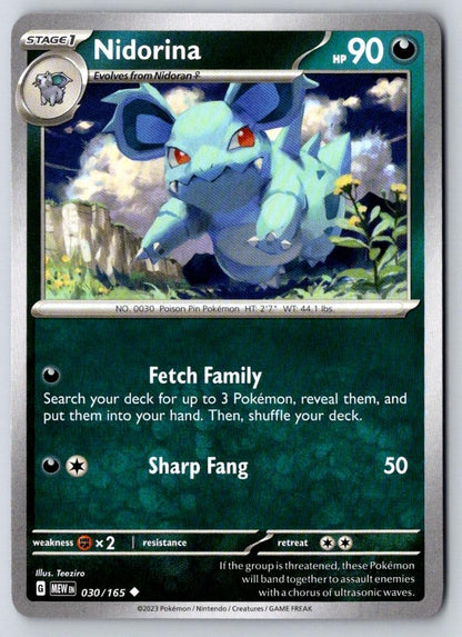 Nidorina 030/165 Uncommon 151 Pokemon Near Mint