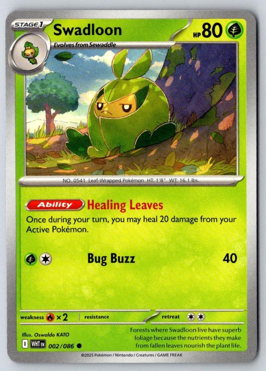 Swadloon 002/086 Common White Flare Pokemon Near Mint