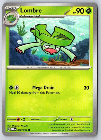 Lombre 006/094 Common Phantasmal Flames Pokemon Near Mint