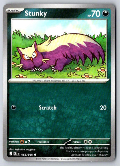Stunky 053/086 Common Chaos Rising Pokemon Near Mint