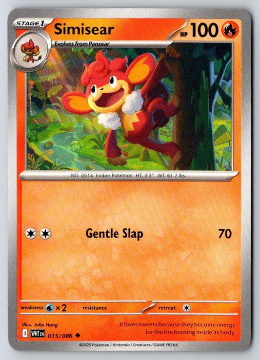 Simisear 015/086 Uncommon White Flare Pokemon Near Mint