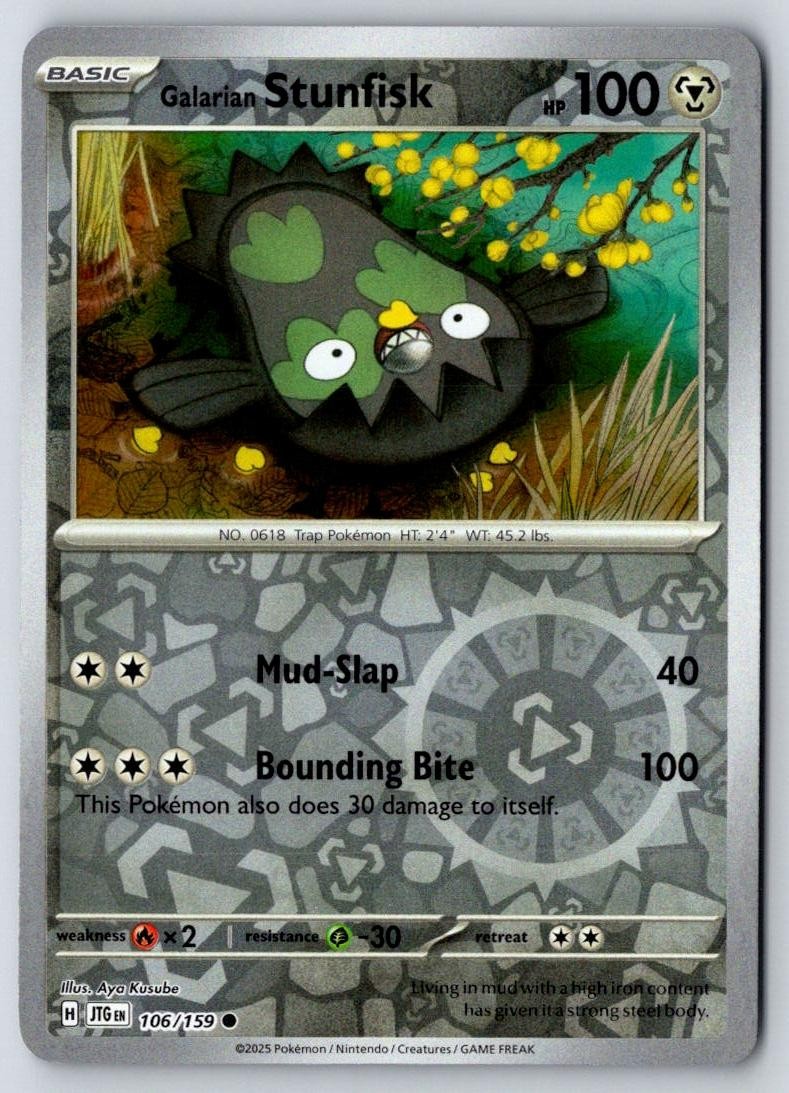 Galarian Stunfisk 106/159 Common Journey Together Pokemon Near Mint