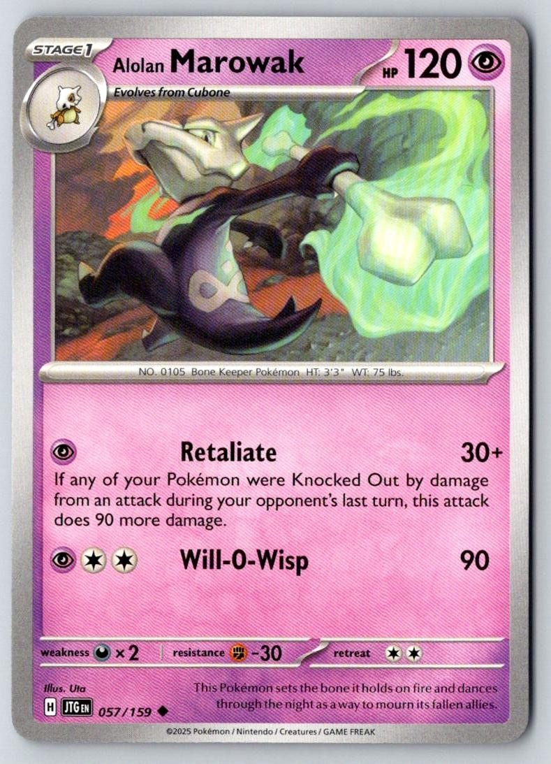 Alolan Marowak 057/159 Uncommon Journey Together Pokemon Near Mint