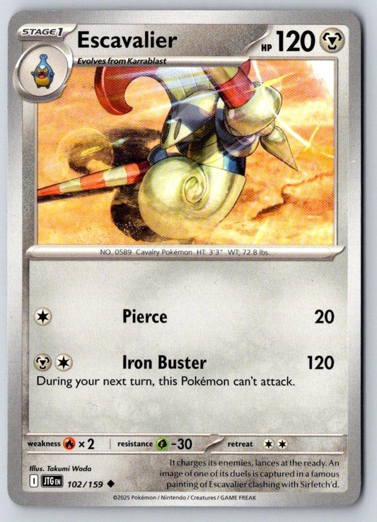Escavalier 102/159 Uncommon Journey Together Pokemon Near Mint