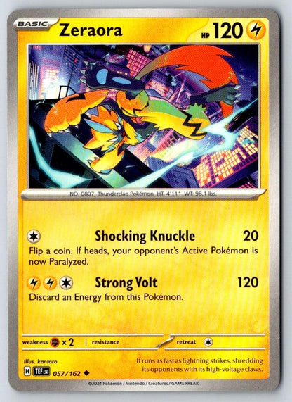Zeraora 057/162 Uncommon Temporal Forces Pokemon Near Mint