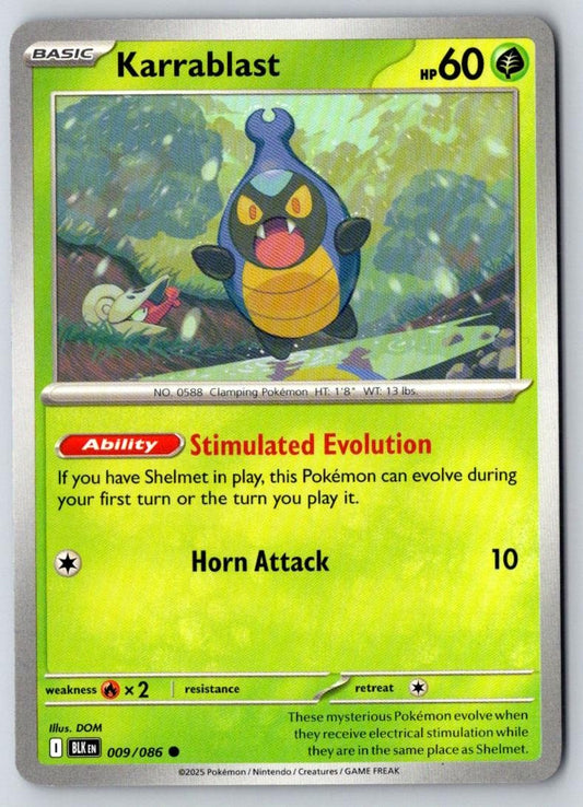 Karrablast 009/086 Common Black Bolt Pokemon Near Mint