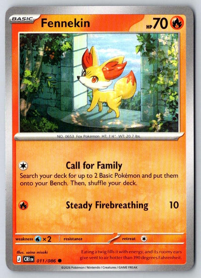 Fennekin 011/086 Common Chaos Rising Pokemon Near Mint