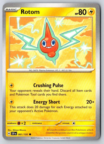 Rotom 061/191 Common Surging Sparks Pokemon Near Mint