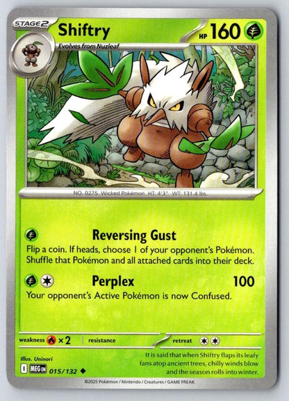Shiftry 015/132 Uncommon Mega Evolution Pokemon Near Mint