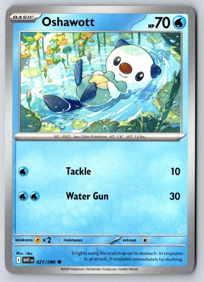 Oshawott 021/086 Common White Flare Pokemon Near Mint