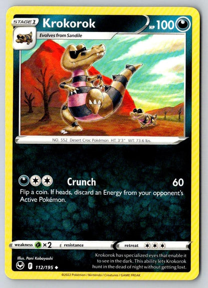 Krokorok 112/195 Uncommon Silver Tempest Pokemon Near Mint
