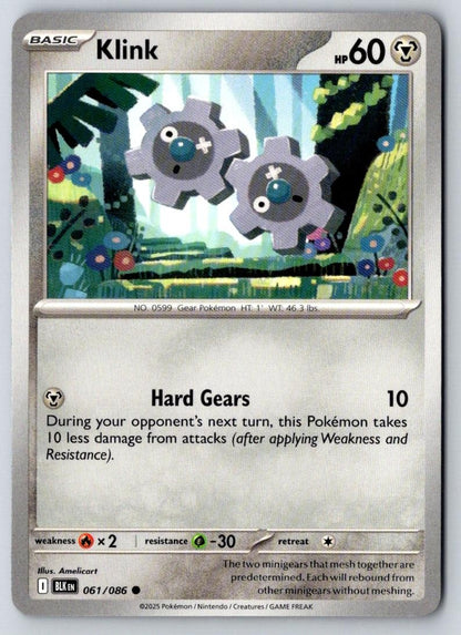 Klink 061/086 Common Black Bolt Pokemon Near Mint