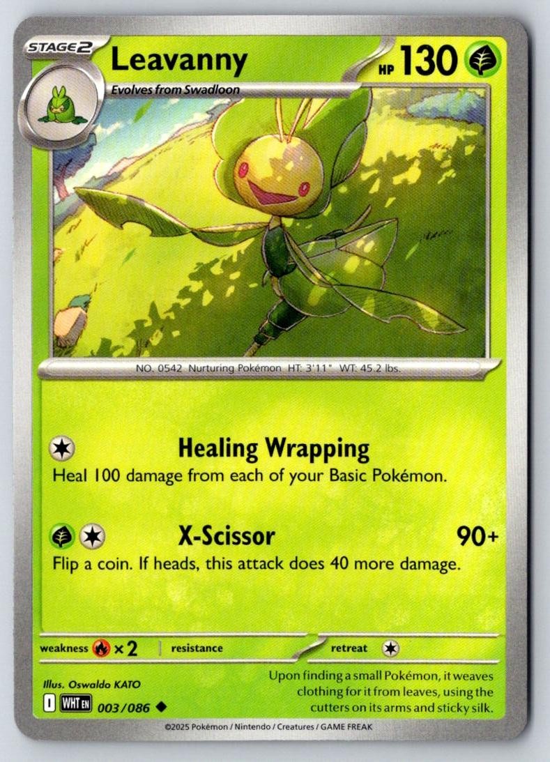 Leavanny 003/086 Uncommon White Flare Pokemon Near Mint