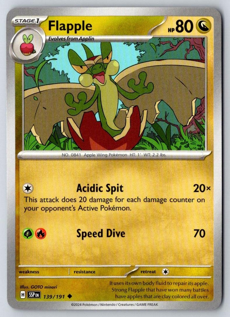 Flapple 139/191 Uncommon Surging Sparks Pokemon Near Mint